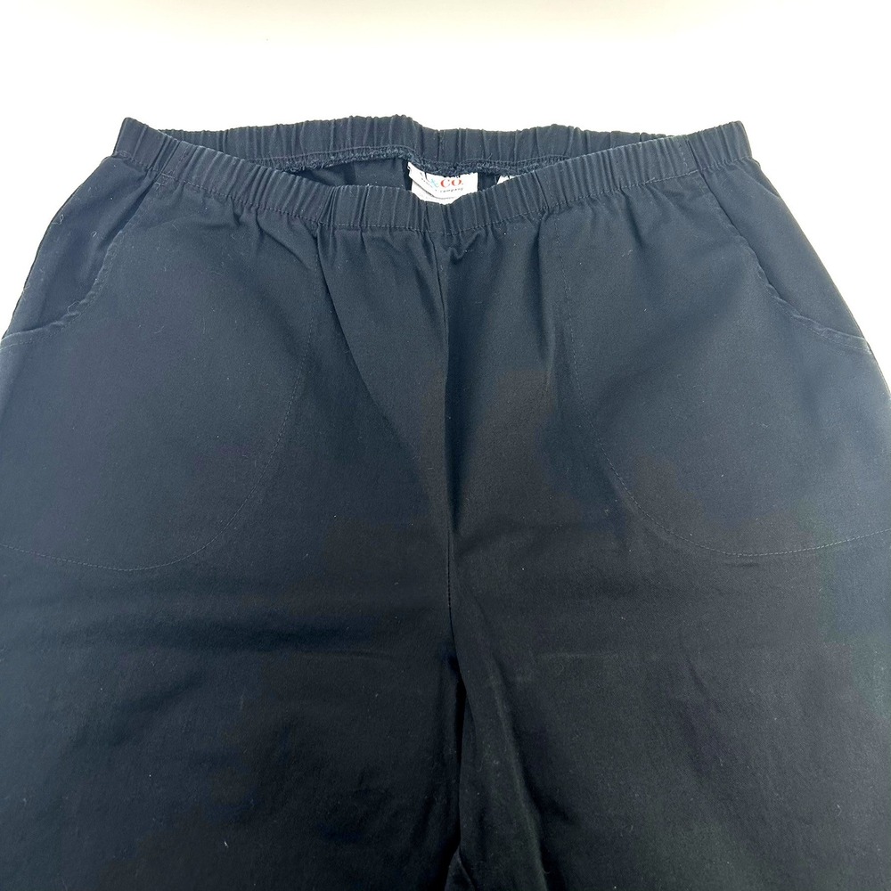 Denim & Co Womens Plus 1X Black Pull On Elastic Waist Bermuda Shorts Capris